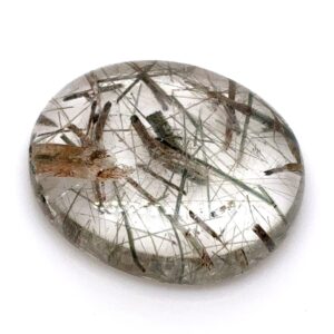 Quartz with Tourmaline inclusions Cab Ov 14.5x12mm